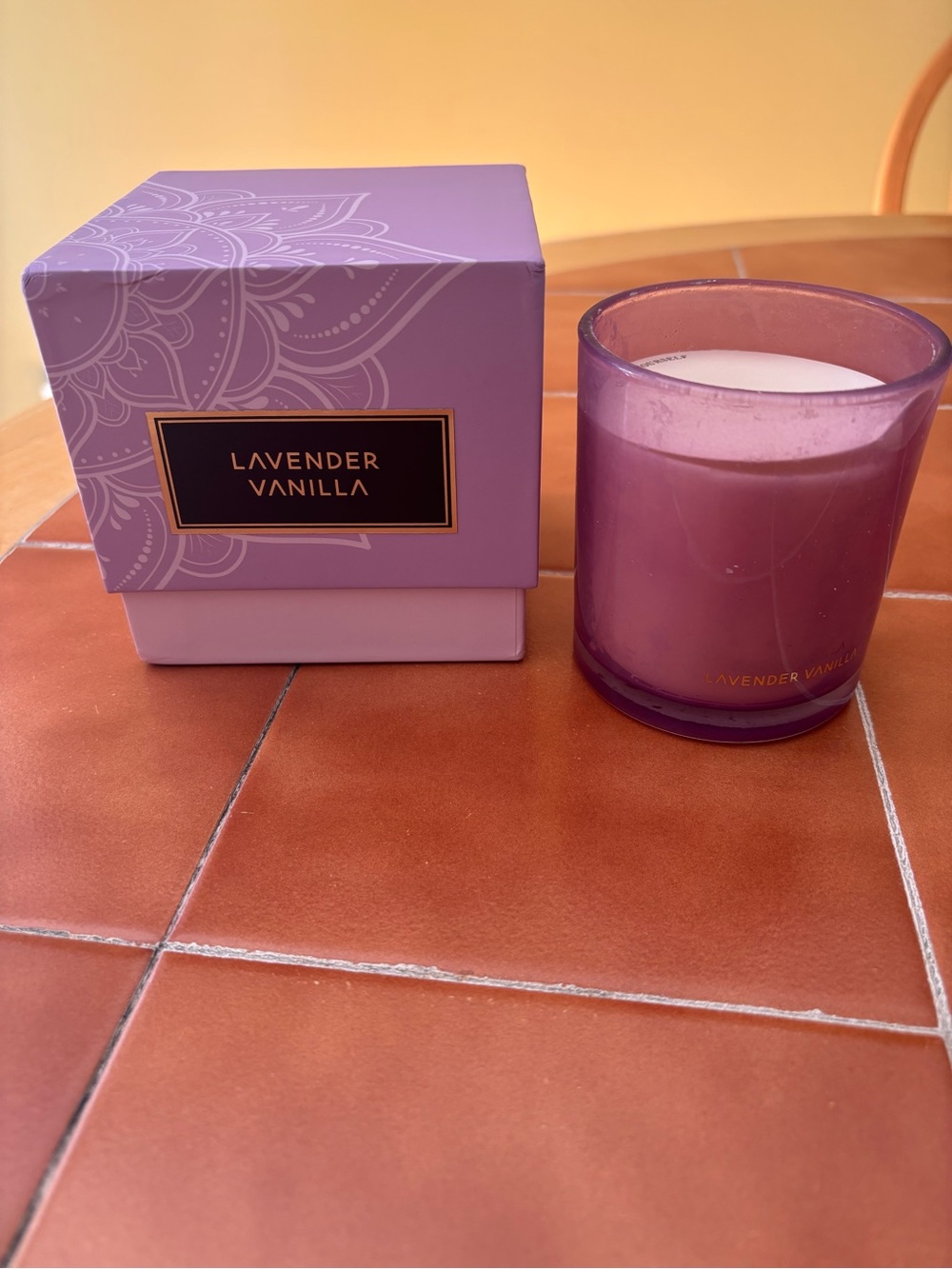 Lavender Vanilla Scented Candle - Purple